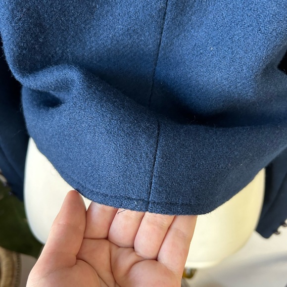 Vintage 80’s Pendleton Jacket Navy Blue Wool Short Cropped Bolero - Picture 6 of 12